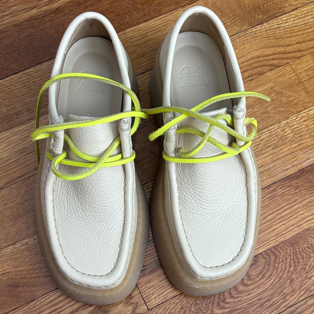 CLARKS X ZARA Leather Wallabees with Neon Laces
